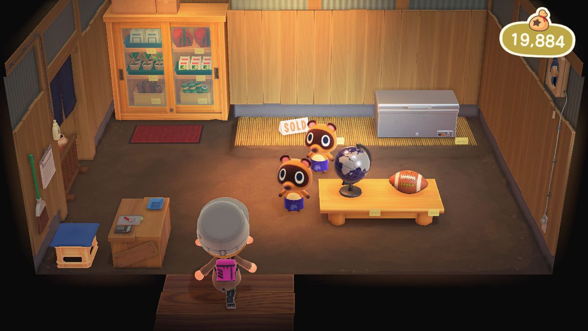 Timmy and Tommy in the Nook’s Cranny store of Animal Crossing New Horizons