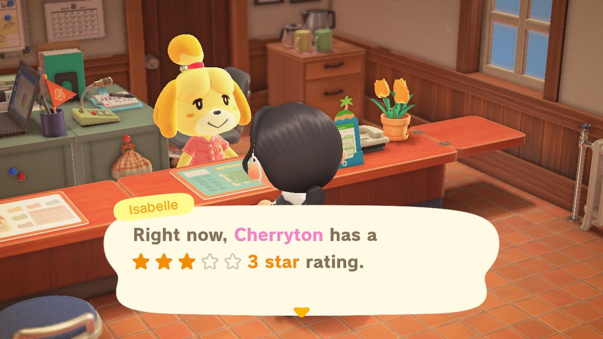 Isabelle notes that Cherryton island has a three star ranking