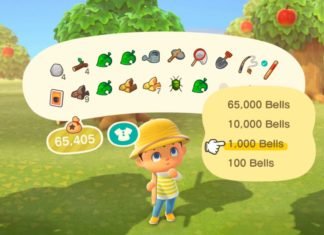 Cómo manejar, dejar caer, hacer bolsas de campanas en Animal Crossing: Nuevos Horizontes