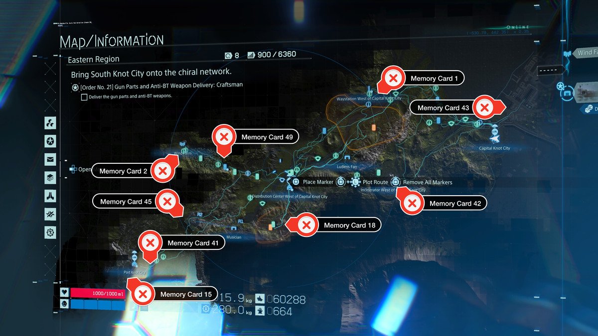 Death Stranding East Region memory cards