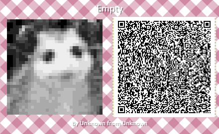A QR code with a possum Animal Crossing pattern.