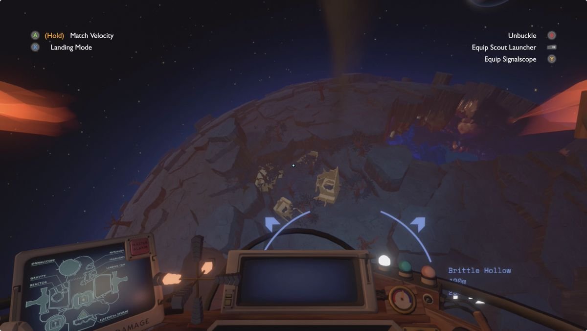 Outer Wilds Gravity Crystal Workshop and Riebeck on Brittle Hollow